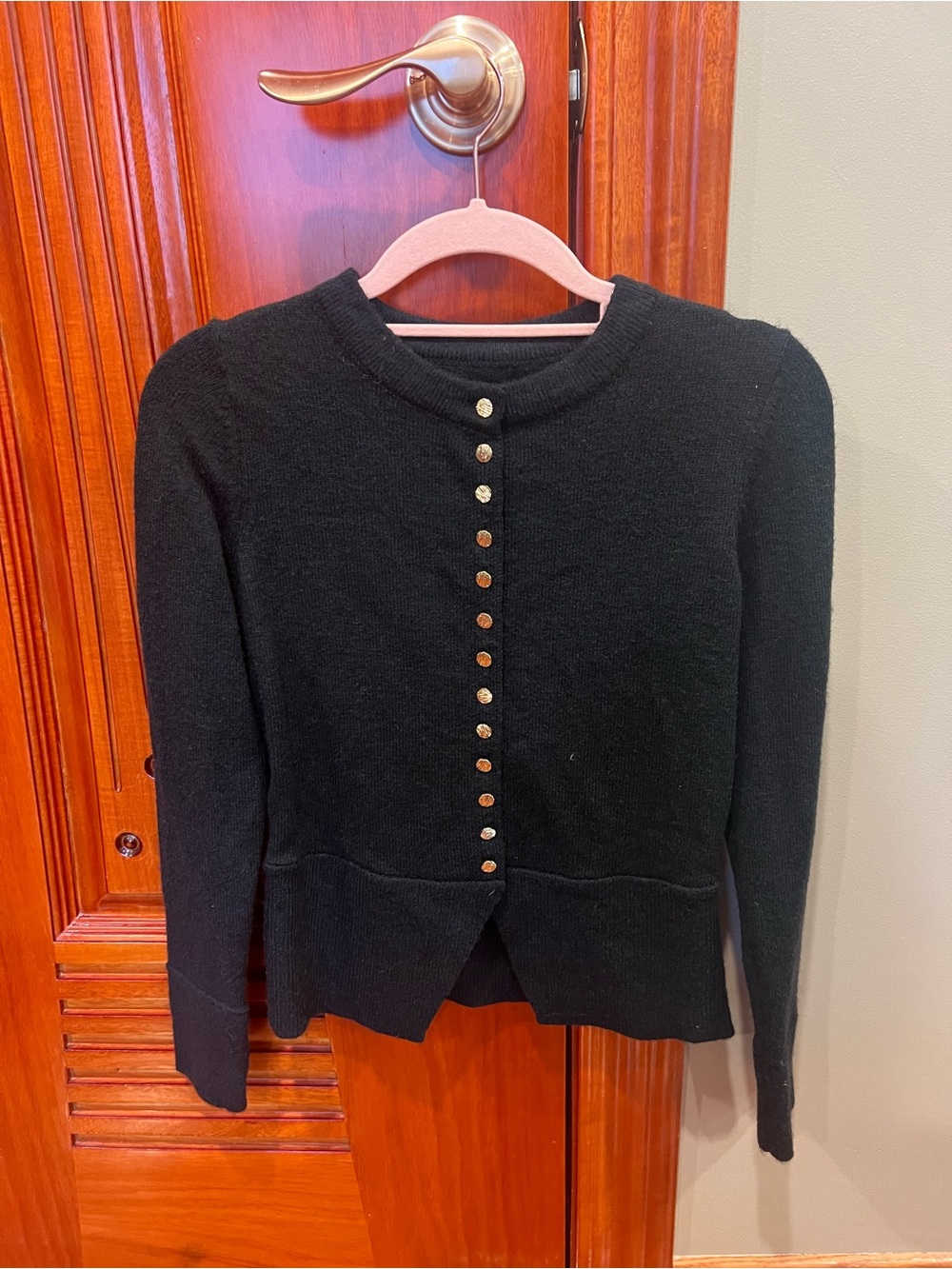 Black Button-Front Women's Sweater Cardigan